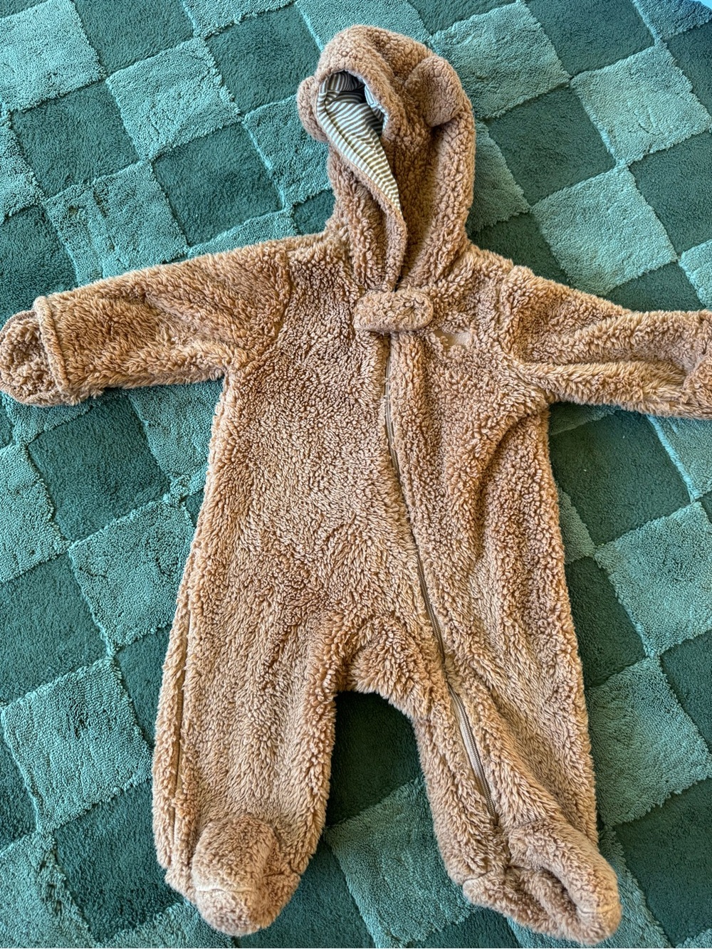 Target Brown Plush Teddy One-Piece Footie with Hood
